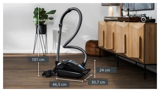 Bodenstaubsauger mit Staubbeutel 850 W HEPA  VSQ5X1230 extreme Silence Power (Schwarz) 