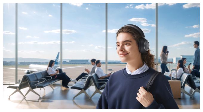 Ohraufliegender Bluetooth Kopfhörer kabellos  Space One Pro (Schwarz) 