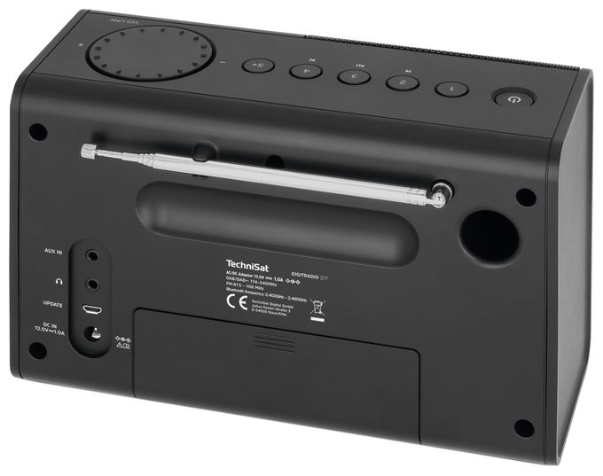 Bluetooth DAB+, FM, VHF Radio Tragbar  Digitradio 217 (Schwarz) 