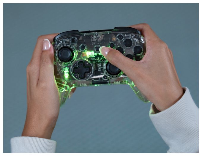 Gamepad für Nintendo Switch, Nintendo Switch 2, Nintendo Switch Lite, Nintendo Switch OLED  Afterglow Wave Wireless Controller (Durchscheinend) 