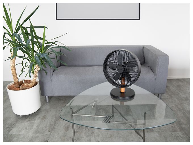 Ventilator Tisch neigbar  Black Steel (Schwarz, Holz) 