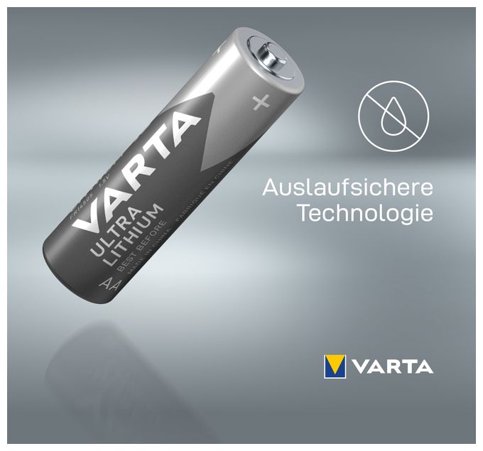 AA Lithium 1,5 V 2 Stück  Ultra Lithium Batterie (Grau/Silber) 