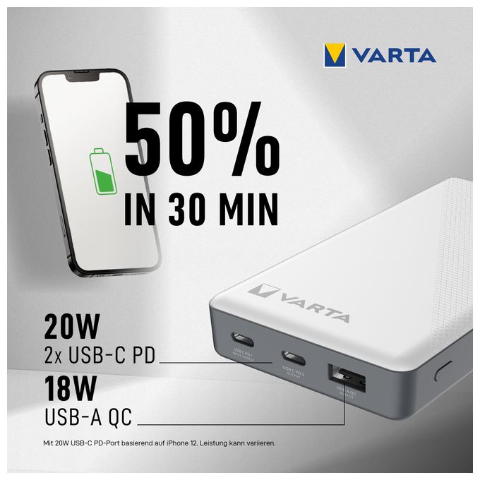 15000 mAh Powerbank USB Typ-C  Energy (Schwarz/Weiß) 