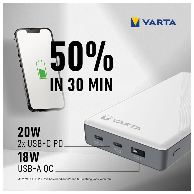 20000 mAh Powerbank USB Typ-C  Energy (Schwarz/Weiß) 