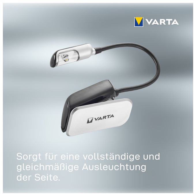Leselampe LED inkl. 2x CR2032 Batterien, Book Light, Klemmlampe, Leselicht für Buch, Tastatur, Tischleuchte für Notenständer 