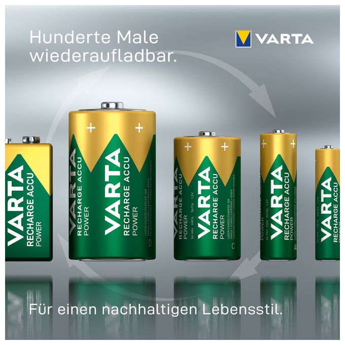 Recharge Accu Power D 3000 mAh 2er-Pack (vorgeladener NiMH-Akku, Micro, wiederaufladbarer Akku, gebrauchsfertig) 