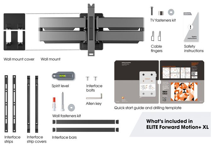 Wand Halterung 120° bis 2,54 m (100") 75 kg TVM5855 Schwenkbare 
