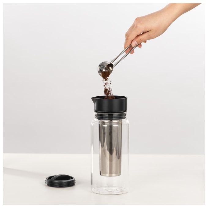 5 Tassen Filterkaffeemaschine (Schwarz, Transparent) 111254 Cold Brew Kaffeebereiter 