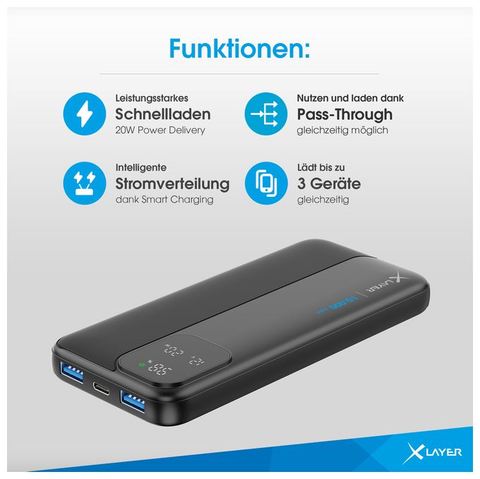 10000 mAh Powerbank USB Typ-C  Rapid (Schwarz) 
