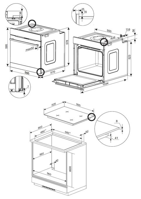 Herdset maxi mit 60 cm Glaskeramik EHCX 934 300 