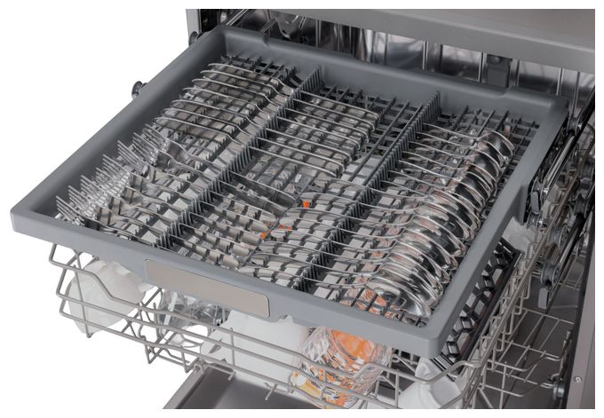 60 cm Geschirrspüler freistehend leise 15 Maßgedecke aquaStop Funktion (Silber) GSP 545 470 