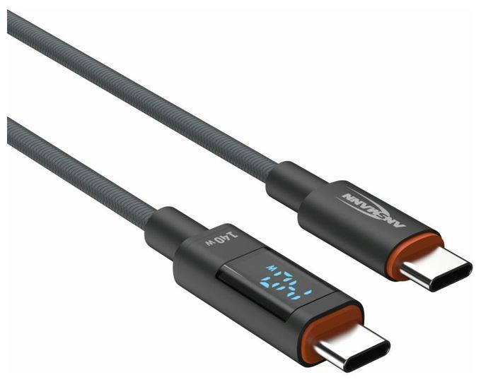 0,48 Gbit/s Stecker Rundkabel USB C auf USB C bis 140 W 1,2 m  1700-0176 (Anthrazit) 