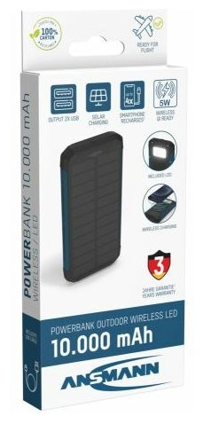10000 mAh Powerbank USB Typ-C  PB212W (Schwarz, Blau) 