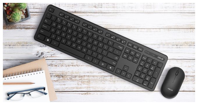 Universal Tastatur RF kabellos + USB 2.4 GHz  CW100 (Schwarz) 