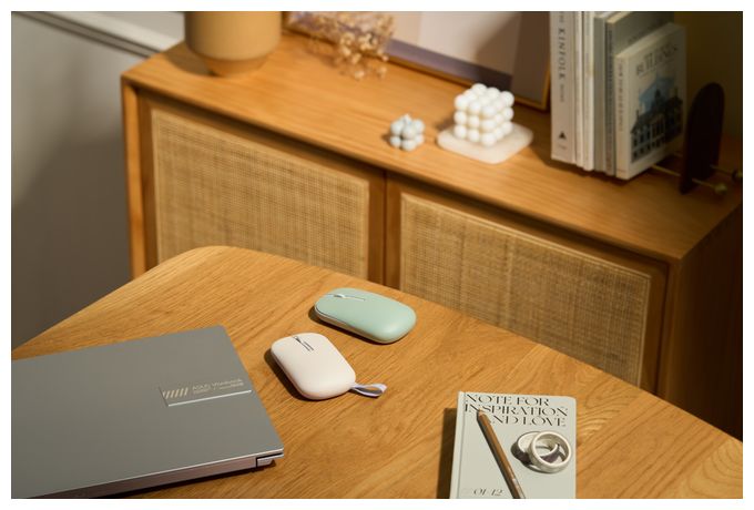 1600 DPI Büro Maus Optisch  Marshmallow Mouse MD100 (Beige, Grün) 