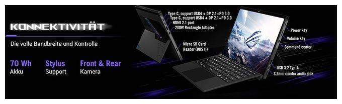 WQXGA Notebook 34 cm (13.4") 2560 x 1600 Pixel 1 TB SSD Windows 11 Home AMD Ryzen AI Max+ max. 5,1 GHz  ROG Flow GZ302EA-RU073W (Schwarz) 
