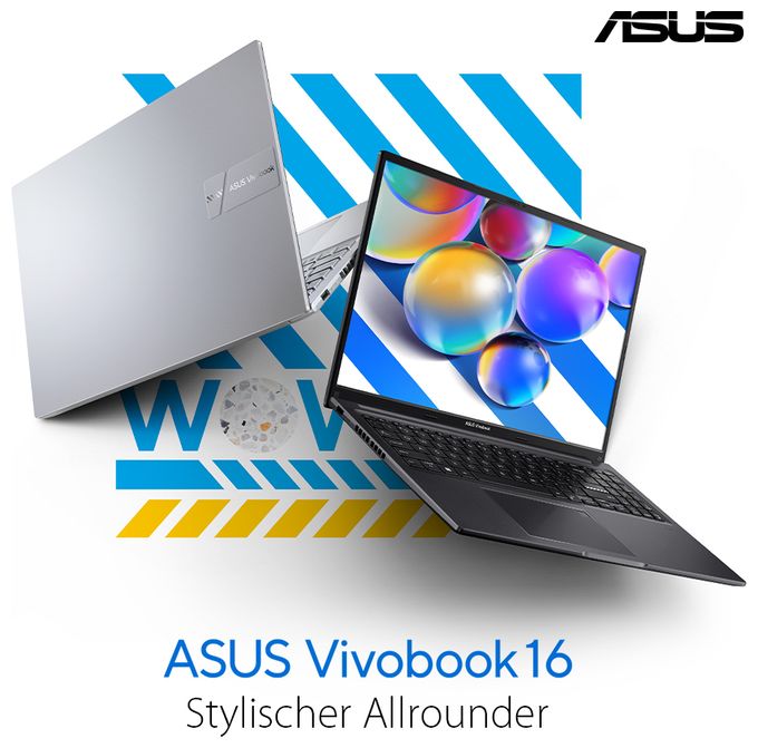 WUXGA Notebook 40,6 cm (16 Zoll) 1920 x 1200 Pixel 512 GB SSD Windows 11 Home Intel Core 5 max. 5 GHz  Vivobook X1605VA-MB2095W (Silber) 