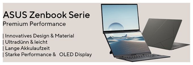 WUXGA Notebook 35,6 cm (14 Zoll) 1920 x 1200 Pixel 1 TB SSD Windows 11 Home Intel Core Ultra 7 max. 5,1 GHz  Zenbook 14 UX3405CA-QD1302W (Silber) 
