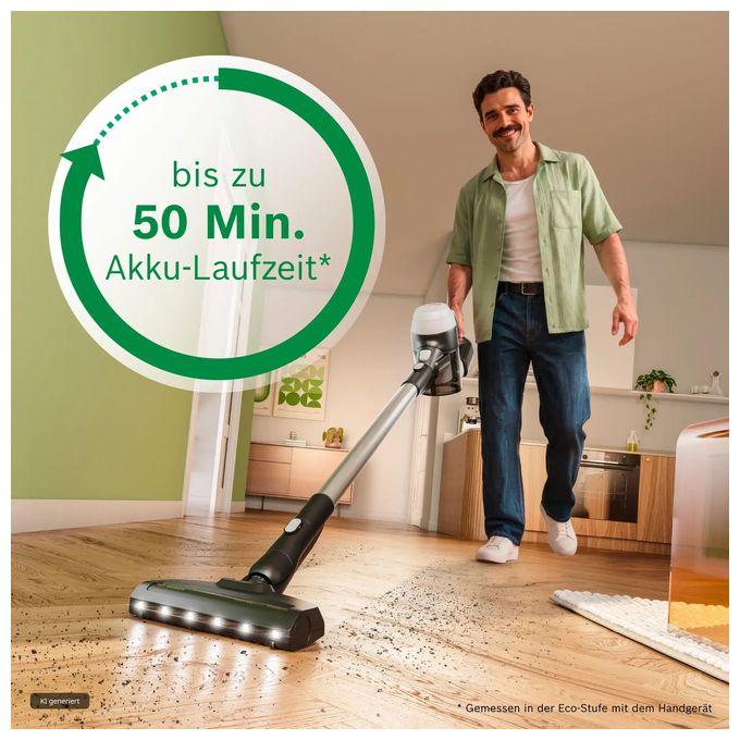 Handstaubsauger Beutellos bis 50 min Laufzeit 25,2 V  Unlimited 5 BBU52WBA (Weiß) 