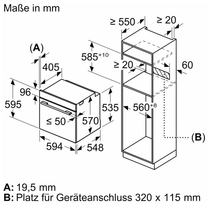 Herdset groß EcoClean mit 80 cm Glaskeramik HBD433AB83 (HBA4340B3 + PKC845FP1D) 