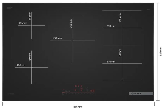 Backofen-Set groß AutoClean Hydrolytisch mit autarkem 81,2 cm Induktions Kochfeld HBDMATTK05 (HBA4340B3 + PXL89BH26E) 
