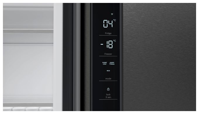 Side-by-Side Kühl-/ Gefrierkombination French Door 405 l / 200 l 333 kWh NoFrost 1830 mm x 910 mm  Serie 4 KFN96AXEA (Schwarz) 