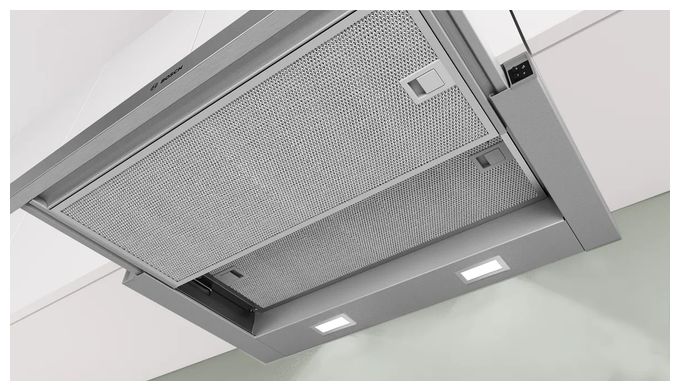 Abluft/Umluft Dunstabzugshaube/Esse Einbau 60 cm (Metallisch, Silber) Serie 2 DFM064W55 