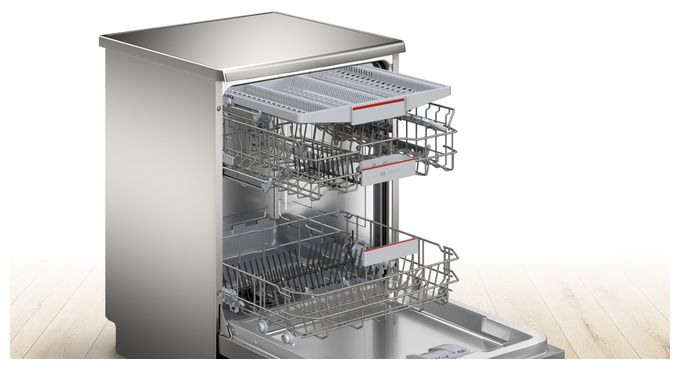 60 cm Geschirrspüler freistehend Leise 14 Maßgedecke aquaStop Funktion Heat exchanger/Drying assistant Serie 4 SMS4EVI08E 