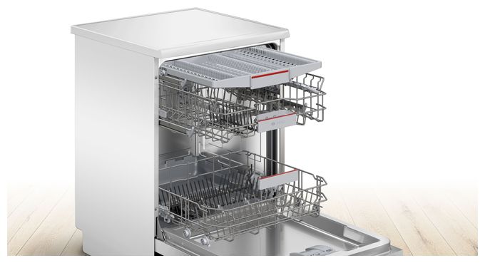 60 cm Geschirrspüler freistehend Leise 14 Maßgedecke aquaStop Funktion Heat exchanger/Drying assistant Serie 4 SMS4EVW08E 