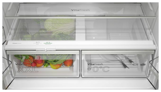 Side-by-Side Kühl-/ Gefrierkombination 405 l / 200 l 333 kWh NoFrost 1830 mm x 910 mm  Serie 6 KFN96APEA (Edelstahl) 