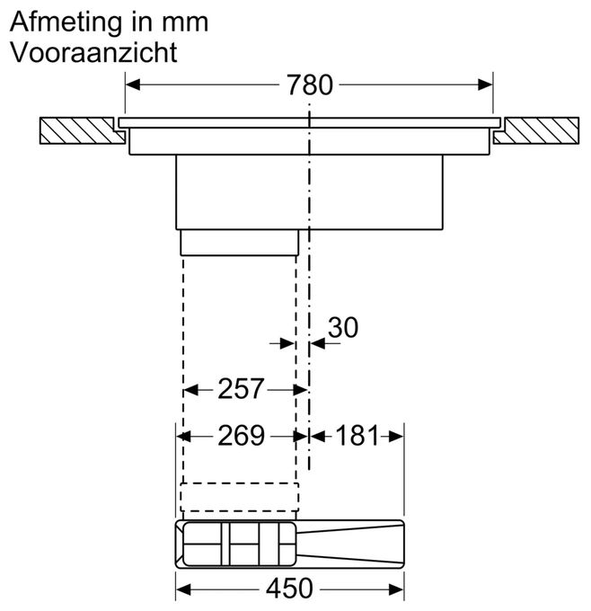 80 cm Induktionskochfeld 4 Kochzonen mit integriertem Dunstabzug Serie 6 PVQ821HGA6 (PVQ821H26E + HEZ9VDSB4) autarkes 