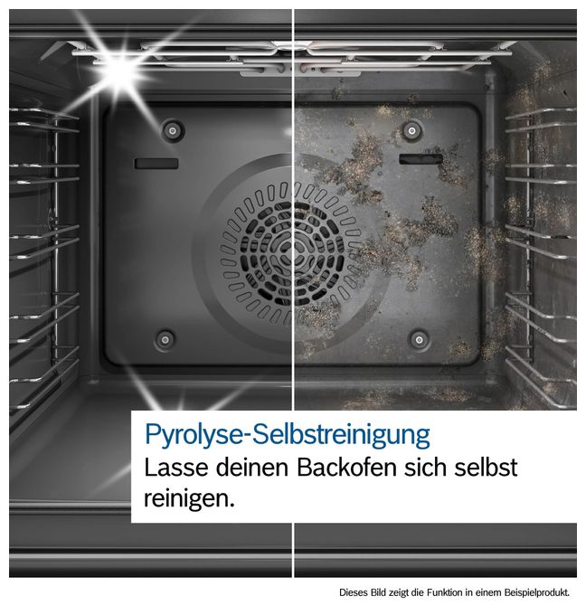 Einbaubackofen groß AutoClean (Schwarz) Serie 8 HBG7764BG 