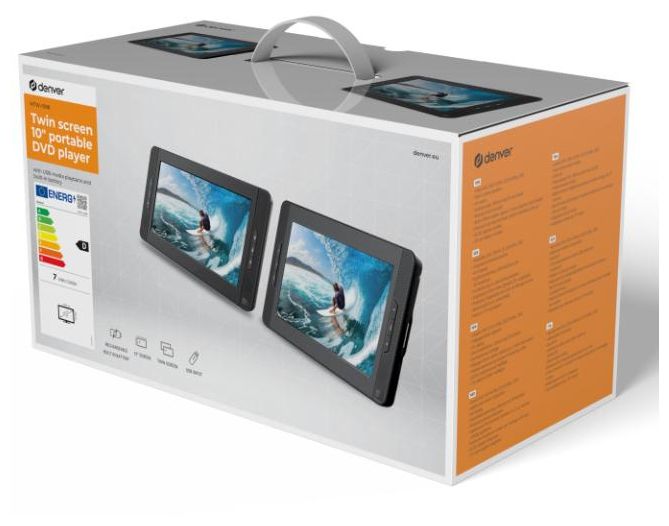 25,4 cm (10 Zoll) Tragbarer DVD-Player DVD, DVD+R, DVD+RW, CD, CD-R, CD-RW MTW-1098 