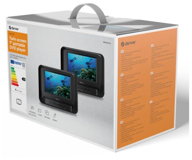 17,8 cm (7 Zoll) Tragbarer DVD-Player DVD, DVD+R, DVD+RW, CD, CD-R, CD-RW MTW-793 