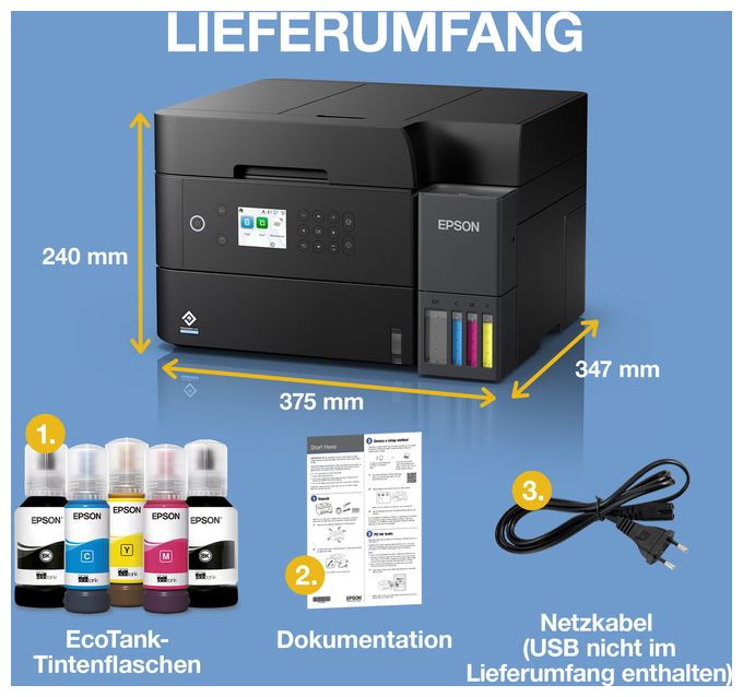 All in One A4 Tintenstrahl Drucker 4800 x 1200 DPI EcoTank ET-3950 
