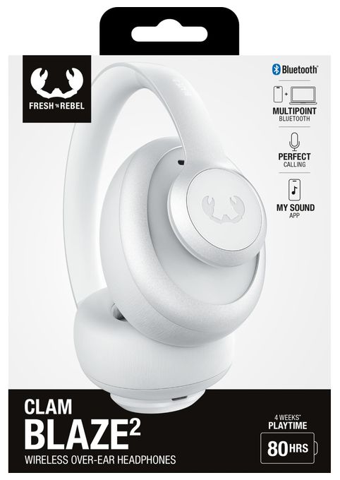 Ohraufliegender Bluetooth Kopfhörer kabellos 80 h Laufzeit USB Typ-C  Clam Blaze 2 (Grau) 