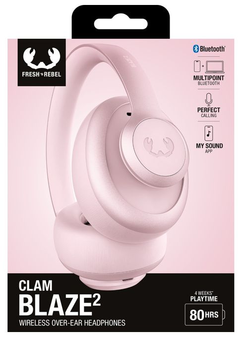 Ohraufliegender Bluetooth Kopfhörer kabellos 80 h Laufzeit USB Typ-C  Clam Blaze 2 (Pink) 