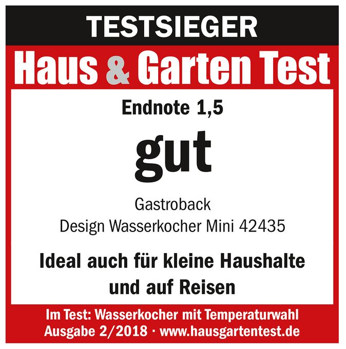 1,0 l Wasserkocher 2200 W  42435 Design (Schwarz, Edelstahl) 