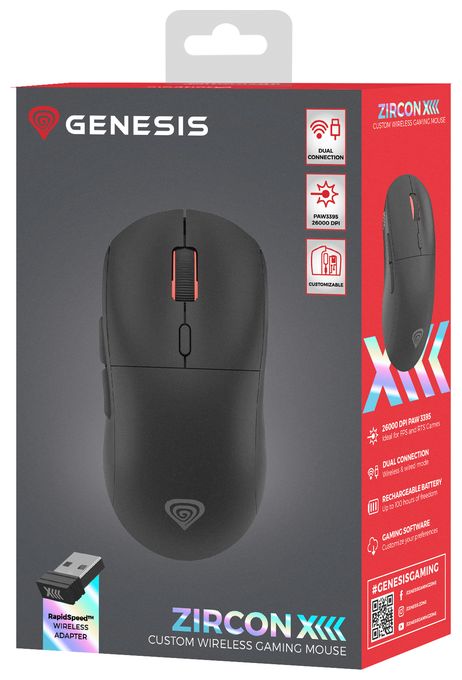 26000 DPI Gaming Maus Optisch  Zircon XIII (Schwarz) 