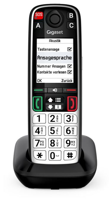 Analoges/DECT-Telefon  Easy 500 (Schwarz, Silber) 