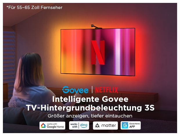 LED Intelligenter Leuchtstreifen Multi H6098 Netflix Envisual TV Backlight für 55-65" TVs 