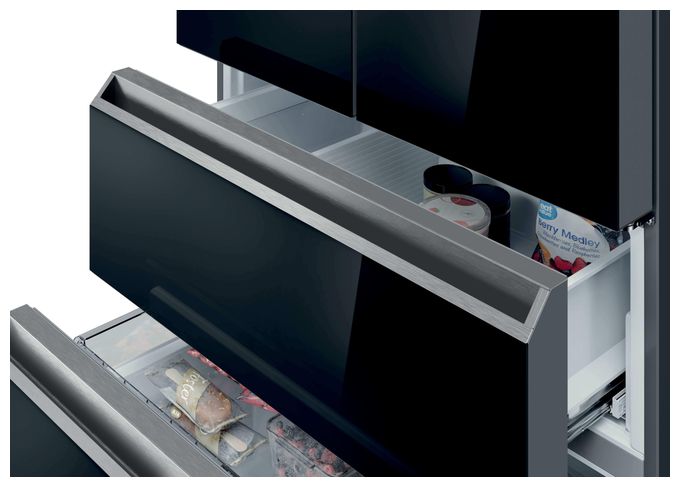 Side-by-Side Kühl-/ Gefrierkombination 449 l / 254 l 293 kWh NoFrost 1900 mm x 905 mm  HFR79F19DFGB (Schwarz) 