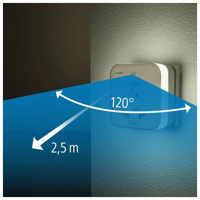 LED Warmweiß (3000K) Warmweiß AC 223507 Nachtlicht mit Steckdose 