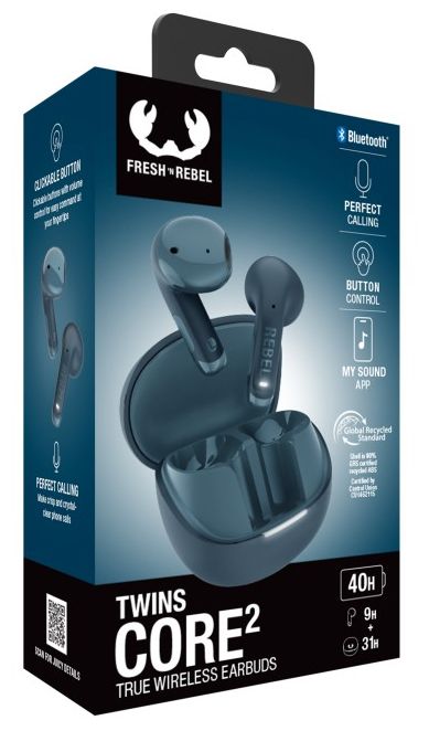 In-Ear Bluetooth Kopfhörer Kabellos TWS 9 h Laufzeit IPX4 USB Typ-C  232954 Twins Core 2 (Blau) 