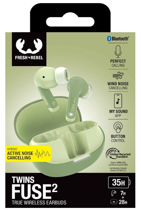 In-Ear Bluetooth Kopfhörer Kabellos TWS IPX4 USB Typ-C  232959 Twins Fuse 2 (Grün) 