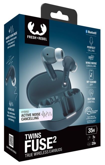 In-Ear Bluetooth Kopfhörer Kabellos TWS IPX4 USB Typ-C  232960 Twins Fuse 2 (Blau) 