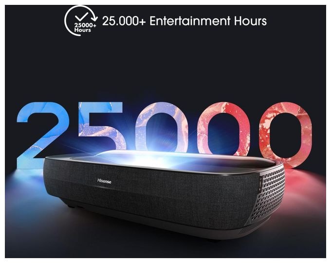 UHD 4K (3840x2160) DLP Laser Ultra-Short-Throw-Projektor 3000 ANSI Lumen (Schwarz, Dunkles Grau) 100L9HD 4K Laser TV inkl. Soft Daylight Screen 2,54 m (100 Zoll) 