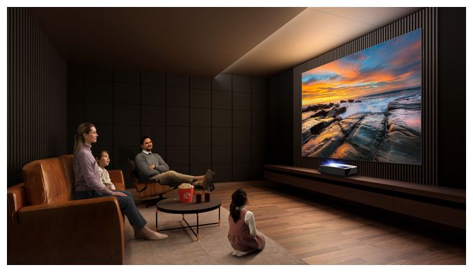  120L5F-A12 4K Laser TV inkl. Cinema Screen 303 cm(120 Zoll) (Schwarz, Grau) 