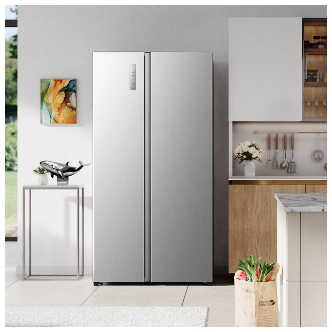 Side-by-Side Kühl-/ Gefrierkombination 347 l / 197 l 204 kWh NoFrost 1786 mm x 911 mm  RS3P558NEIC (Grau, Edelstahl) 