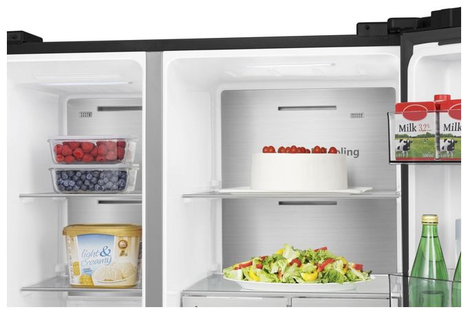 Side-by-Side Kühl-/ Gefrierkombination 417 l / 200 l 221 kWh NoFrost 1790 mm x 910 mm  RS818N4TFC (Schwarz) 